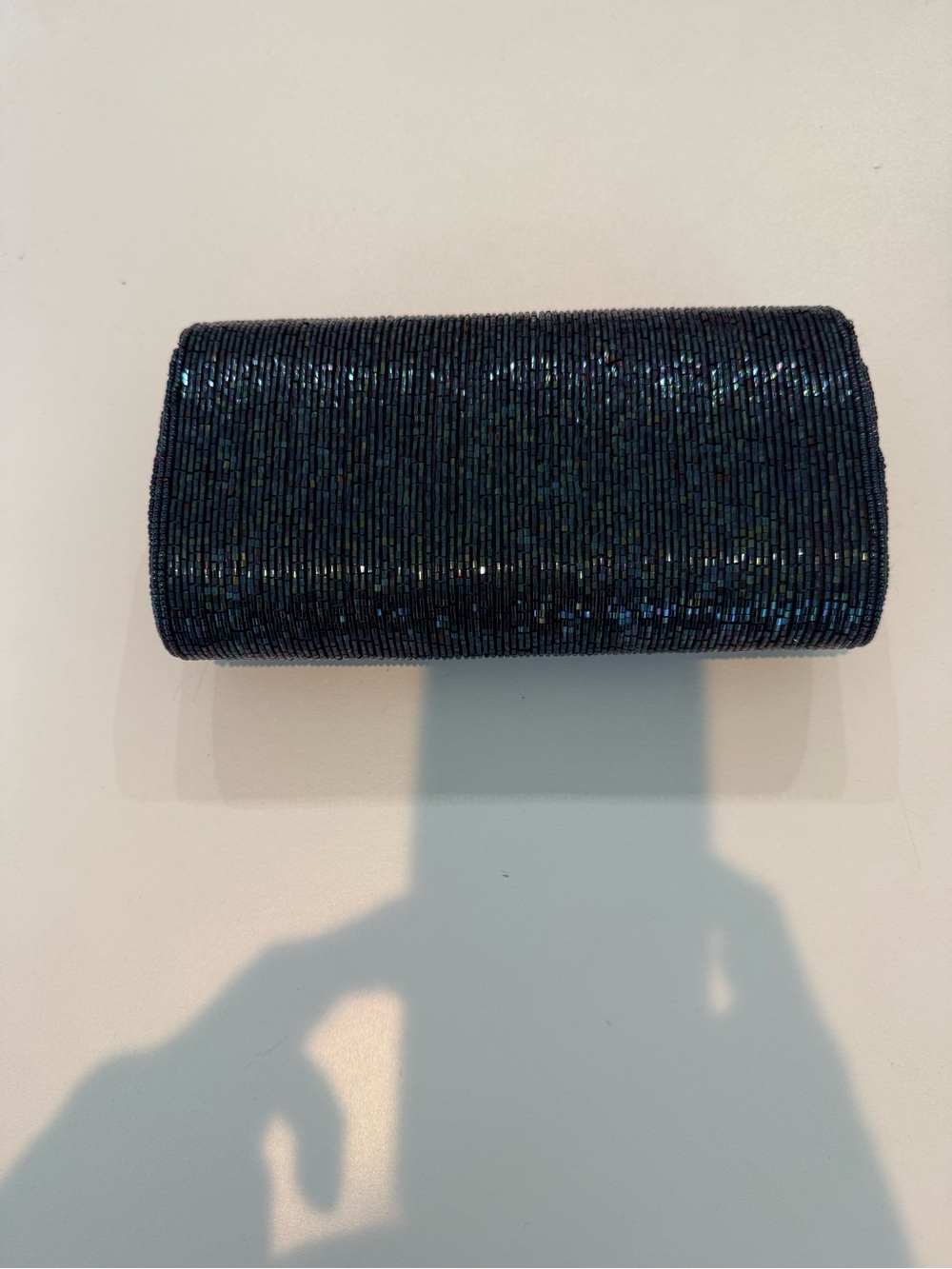 Beaded Floral Pattern Evening Bag - Navy - Picture 3 of 12